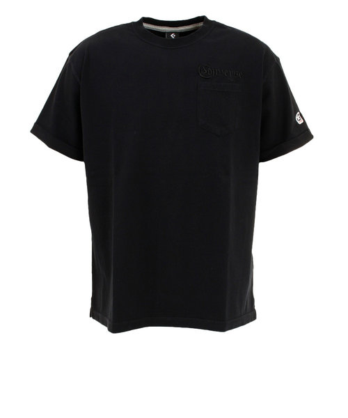 コンバース（CONVERSE）ロゴ刺繍胸ポケット クルーネックTシャツ CA221381-1900