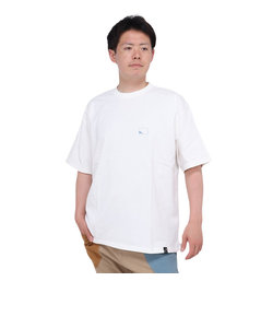 ゴースローキャラバン（GOSLOWCARAVAN）USA/C スクエアLOGOバックプリントゆったりTシャツ 321913A WHT