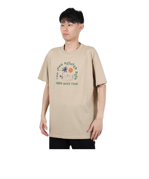 エアボーン（ARBN）ショートスリーブ PALM TREE 半袖 Tシャツ AB24SSM-APP0105-SBEG