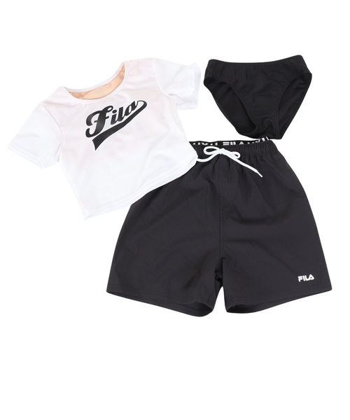 フィラ（FILA）水着 ジュニア 女の子 フロントロゴ 3点セット UVカット 124661WT