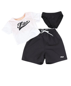 フィラ（FILA）水着 ジュニア 女の子 フロントロゴ 3点セット UVカット 124661WT