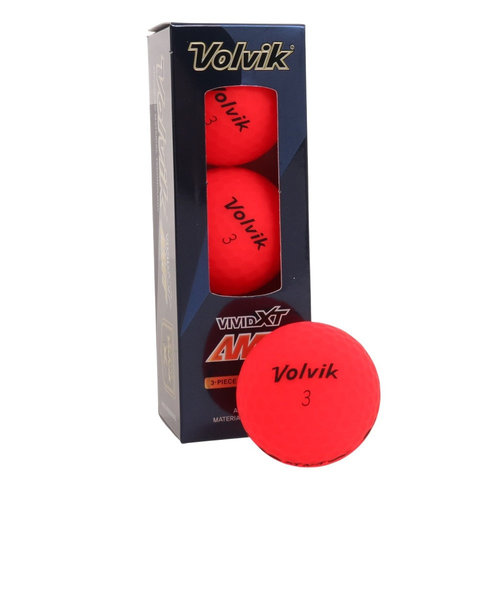 ボルビック（Volvik）ゴルフ ボール ビビット VIVID XT AMT 3個入り レッド