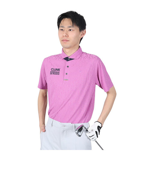 クランク（CLUNK）ゴルフウェア ジャガード ドライプラス半袖ポロシャツ CL5MTG03 MAG