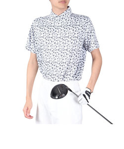 クランク（CLUNK）ゴルフウェア 半袖 吸汗 速乾 フラワードライプラスポロシャツ CL5MTG04 WHT