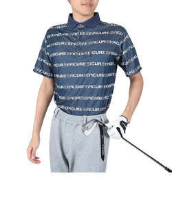 エピキュール（epicure）ゴルフウェア 吸汗速乾 UVカット ロゴジャガード 半袖ポロシャツ 151-26340-098
