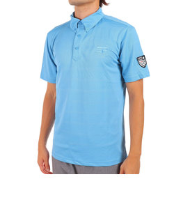 エピキュール（epicure）ゴルフウェア 吸汗速乾 UVカット カノコボーダー ボタンダウン 半袖ポロシャツ 151-26342-096
