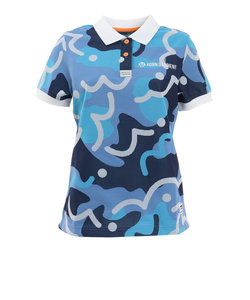 ホーンガーメント（HORN G.M.T）ゴルフウェア 吸水 速乾 半袖ポロシャツ Roll over Polo HCW-2A-AP08-BLUE