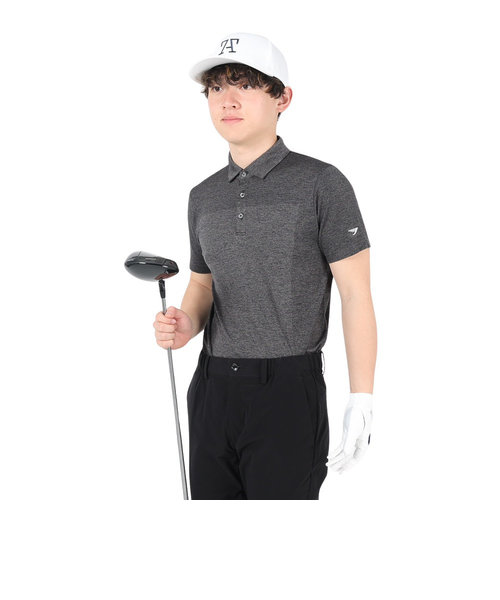 トミーアーマー（Tommy Armour）ゴルフウェア 吸汗 速乾 接触冷感 クール 半袖ジャガード シャツ TATS22S032056 BLK