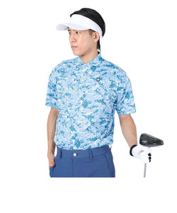 フィドラ（FIDRA）ゴルフウェア 冷感 吸汗速乾 氷撃プリント 半袖ポロシャツ FD5MTG32 BLU.