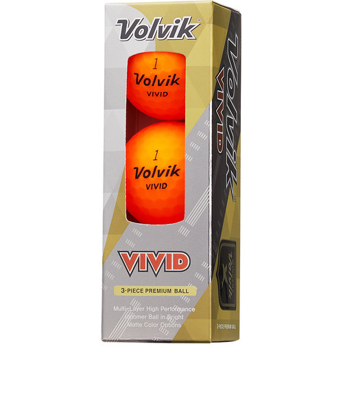 ボルビック（Volvik）VIVID ゴルフボール 3個入り VV5MNA02 ORG