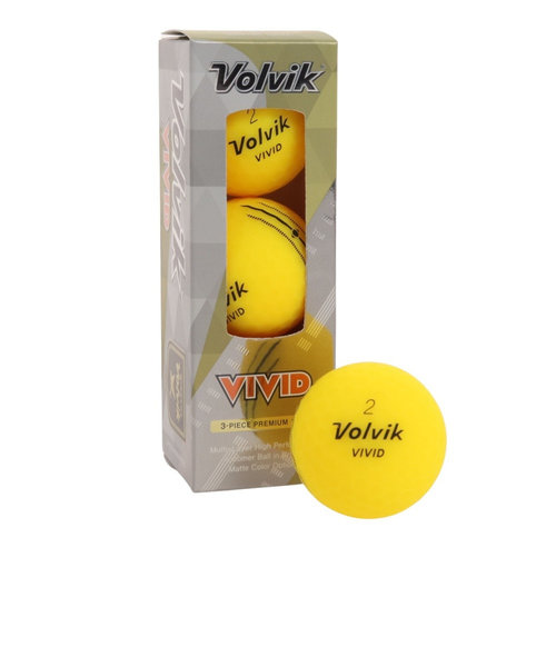 ボルビック（Volvik）VIVID ゴルフボール 3個入り VV5MNA02 YEL