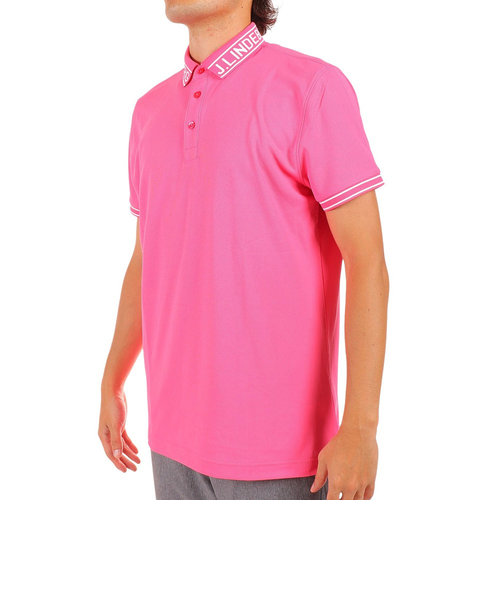 J.LINDEBERGゴルフウェア 半袖 吸水 速乾 吸湿 リブ襟ポロシャツ 071-26350-075