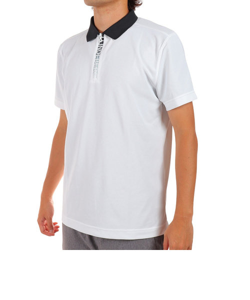 J.LINDEBERGゴルフウェア 半袖 吸水 速乾 ジップアップシャツ 071