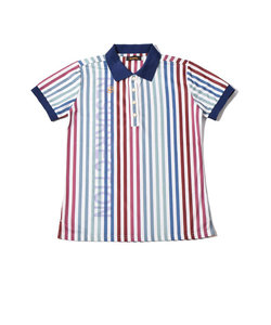 ゴルフウェア キャンディストライプ半袖ポロシャツ PS05-W
