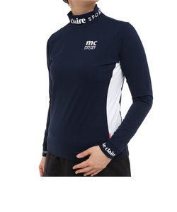 マリ・クレール スポール（marie claire sport）ゴルフウェア UVカット モックネック長袖シャツ 732503-NV