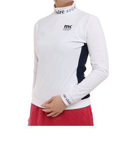 マリ・クレール スポール（marie claire sport）ゴルフウェア UVカット モックネック長袖シャツ 732503-WT