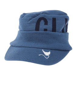 クランク（CLUNK）ゴルフ 防寒 あったかグッズ 寒さ対策 ツバ付き ニット帽 CL5NVC05 BLU