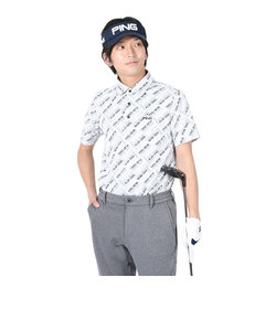 ピン（PING）ゴルフウェア バイアスロゴジャガード 半袖ポロシャツ 621-3160301-030