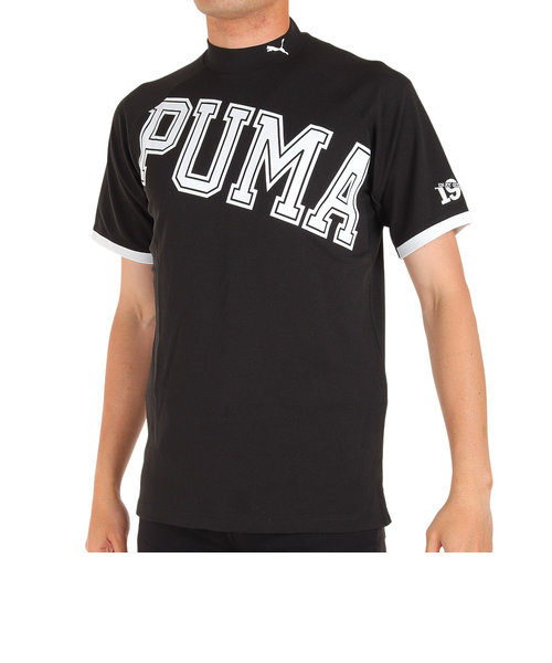 プーマ（PUMA）ゴルフウェア モックネック 接触冷感 ビッグロゴ 半袖