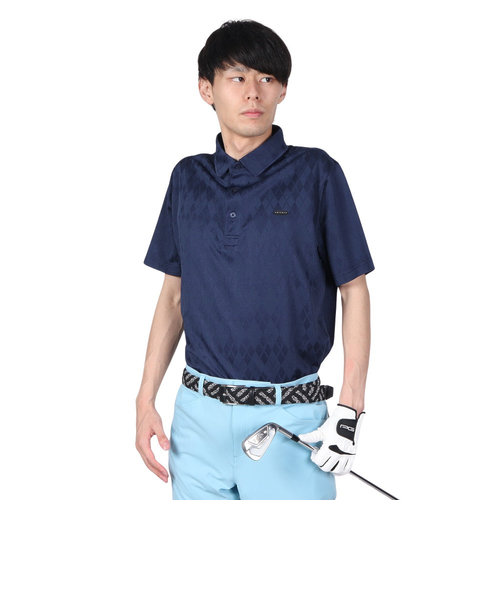 エピキュール（epicure）ゴルフウェア 吸汗 速乾 アーガイルジャガード 半袖ポロシャツ 151-28541-098