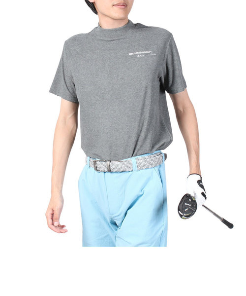 ROSASENゴルフウェア 吸水速乾 接触冷感 半袖 A-Line クールVパイル モックTシャツ 047-28441-015