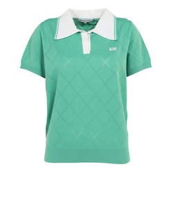 ROSASENゴルフウェア A-Line ビッグカラー針抜 半袖ポロシャツ 048-28341-023