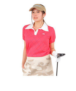 ROSASENゴルフウェア A-Line ビッグカラー針抜 半袖ポロシャツ 048-28341-073