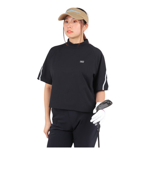 ROSASENゴルフウェア 吸水 半袖 A-Line モックネックロゴTシャツ 048-28444-019