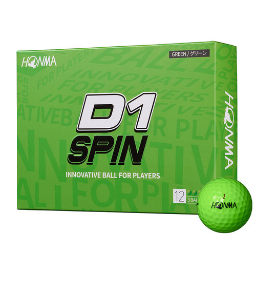 本間ゴルフ（HONMA）ゴルフボール D1 SPIN BTQ2301 GR ダース(12個入り)