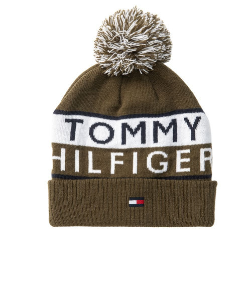 トミーヒルフィガー（TOMMY HILFIGER）ゴルフ 防寒 ニット帽 ビーニー THMB006F-OLV