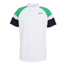 ゴルフウェア モックネック ゴルフ 半袖 メンズ 三段配色ワッフルメッシュシャツ RGMVJA10 WH00