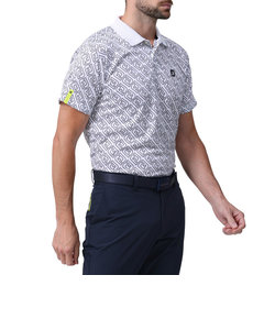 ゴルフウェア 吸汗速乾 アウトラインプリント半袖メッシュポロシャツ 81802 FJ-S24-S02