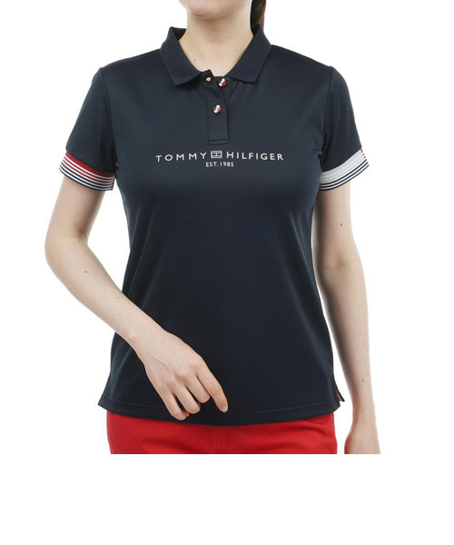 トミーヒルフィガー（TOMMY HILFIGER）ゴルフウェア フロントロゴ 半袖ポロシャツ THLA429-NVY