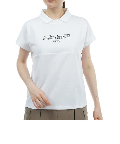 アドミラル ゴルフ（Admiral GOLF）ゴルフウェア 半袖 メッシュ フレンチスリーブシャツ ADLA429-WHT