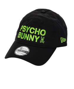 サイコバニー（Psycho Bunny）ゴルフ キャップ NEW ERAコラボ PBMG402F-ブラック