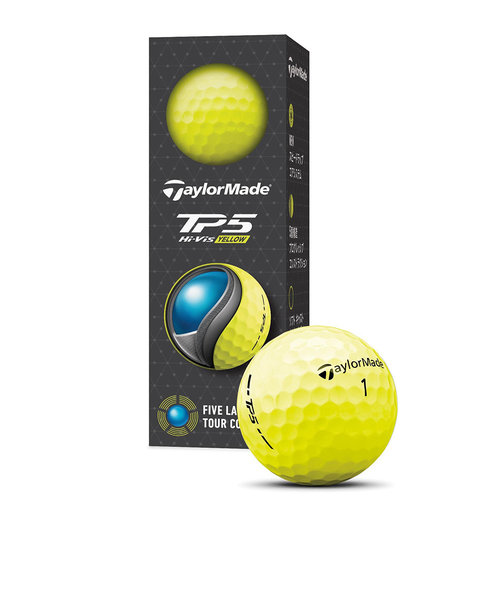 テーラーメイド（TAYLORMADE）ゴルフボール 24 TP5 Yellow スリーブ(3 ...