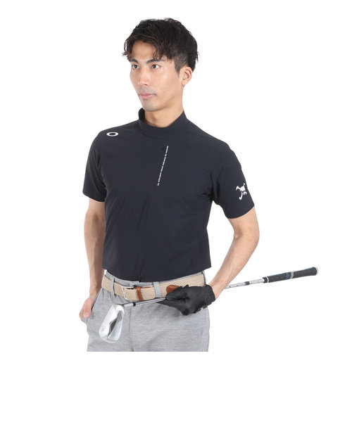 オークリー（OAKLEY）ゴルフウェア 半袖 接触冷感 SKULL SYNCHRONISM SMOOTH モックシャツ FOA406423-02E