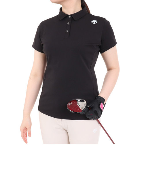 デサントゴルフ（DESCENTEGOLF）ゴルフウェア 吸汗速乾 接触冷感 BASIC SERIES トリコットメッシュ半袖シャツ DGWXJA06 BK00