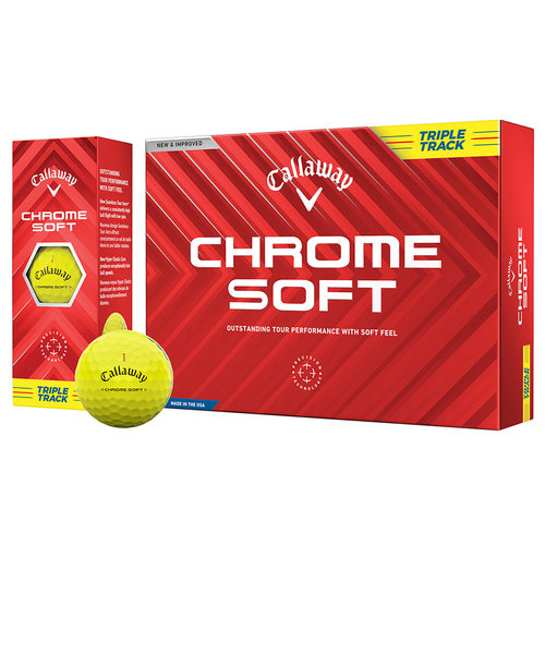 キャロウェイ（CALLAWAY）CHROME SOFT トリプル・トラック YLW ゴルフボール ダース(12個入り) クロムソフト