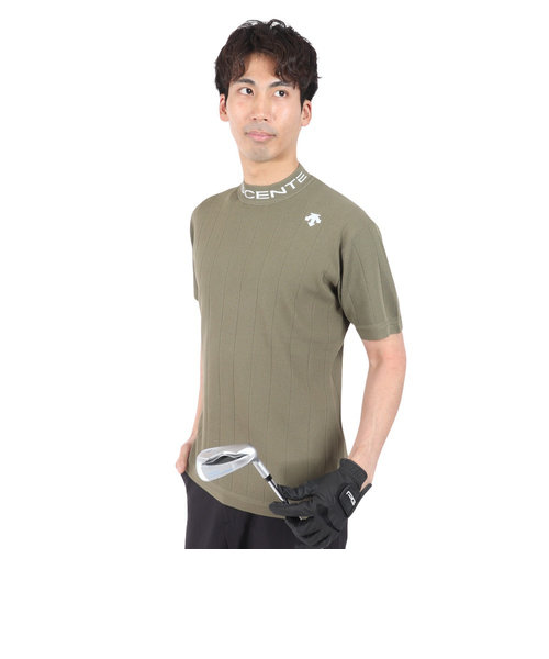 デサントゴルフ（DESCENTEGOLF）ゴルフウェア BASIC SERIES モックネックニット半袖シャツ DGMXJA06 KH00