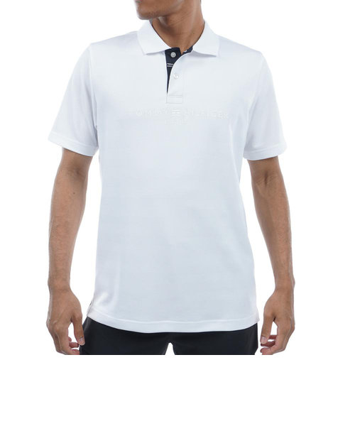 トミーヒルフィガー（TOMMY HILFIGER）ゴルフウェア シャドーロゴ 半袖ポロシャツ THMA436-WHT