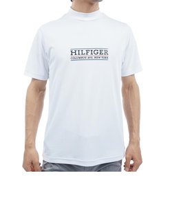 トミーヒルフィガー（TOMMY HILFIGER）ゴルフウェア ロゴ半袖モックネックシャツ THMA404-WHT