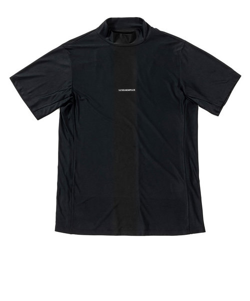 ゴルフ 半袖 BACK VERTICAL ロゴモックネックシャツ LAT-24003black