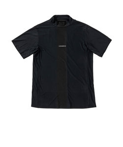ゴルフ 半袖 BACK VERTICAL ロゴモックネックシャツ LAT-24003black