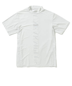 ゴルフ 半袖 BACK VERTICAL ロゴモックネックシャツ LAT-24003white