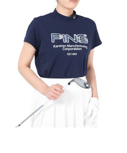 ピン（PING）ゴルフウェア 半袖 吸水速乾 モックネック ドライミックスストレッチハニカムハイネックシャツ 622-4167200-120