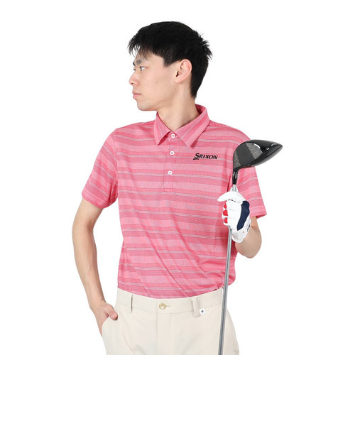 ゴルフウェア 半袖 松山英樹プロレプリカモデル 吸汗速乾 メッシュボーダープリントシャツ RGMXJA16 PKWH