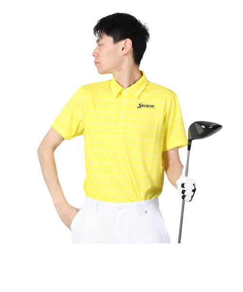 ゴルフウェア 半袖 松山英樹プロレプリカモデル 吸汗速乾 メッシュボーダープリントシャツ RGMXJA16 YLWH