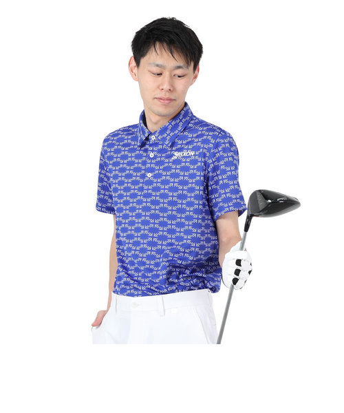 ゴルフウェア 松山英樹プロ レプリカモデル 吸汗速乾 半袖プリントシャツ RGMXJA18 BL00