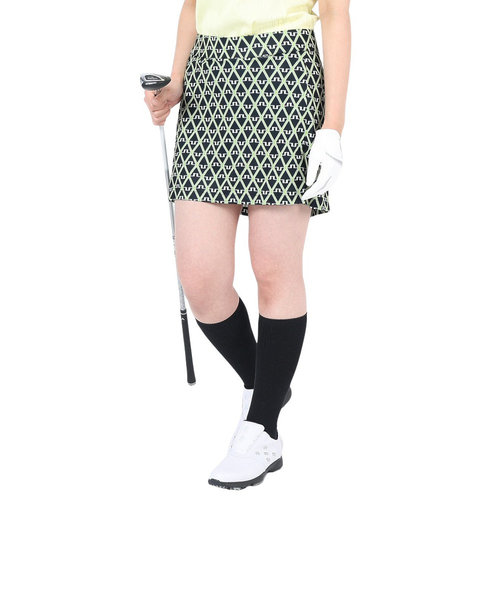 J.LINDEBERGゴルフウェア 吸水速乾 インナーパンツ付き Amelie Mid Print スカート 072-71475-098